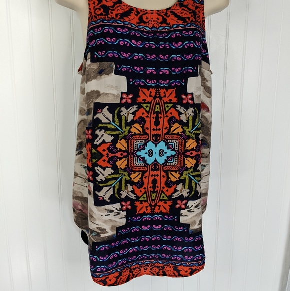 Tt COLLECTION Printed Mixed Media Tunic Sz S - Picture 6 of 13